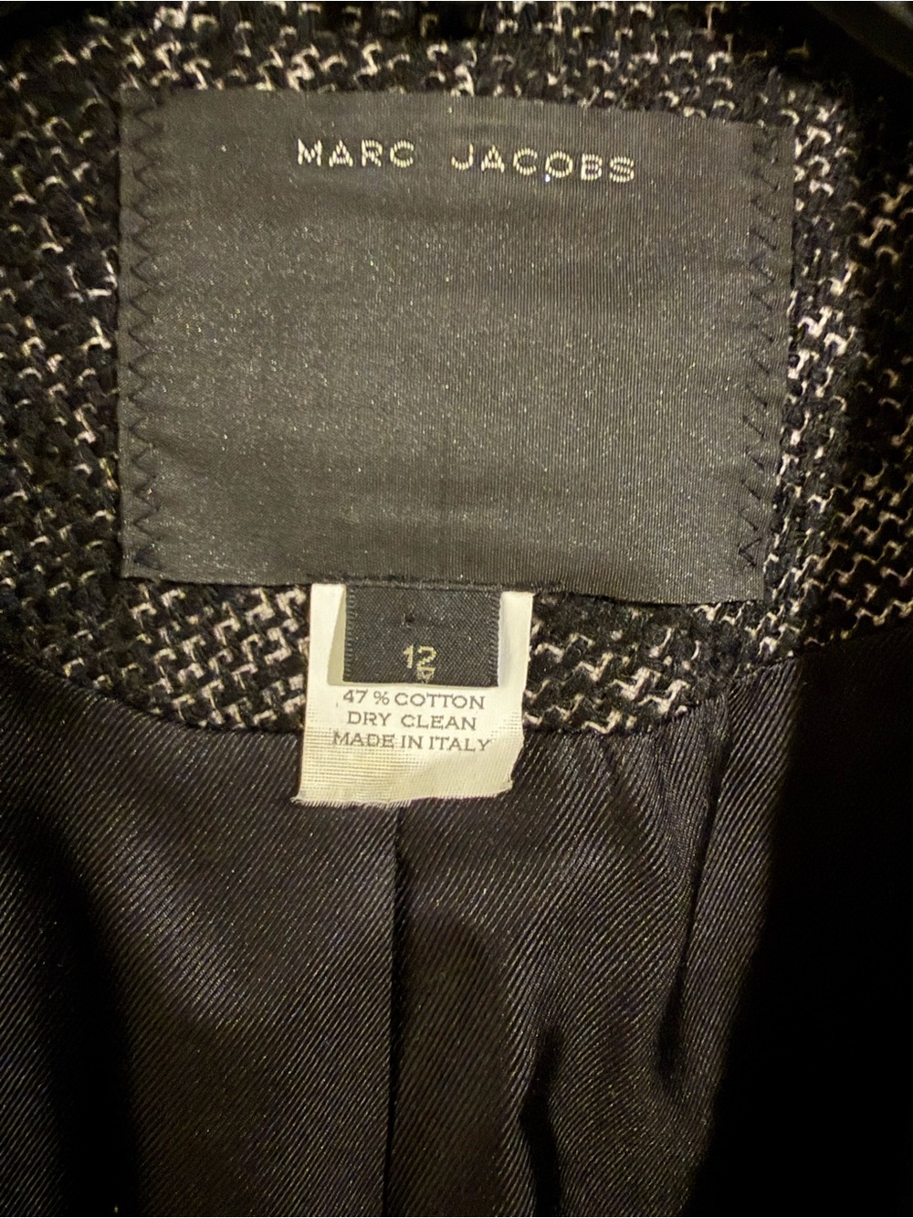 💕Marc Jacobs | Women’s Runway Tweed Lady Moto Long Coat with Zip Pockets | Sz 12 - Picture 3 of 10